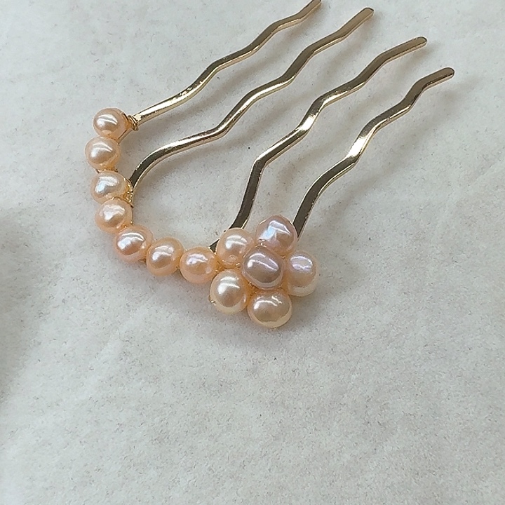 淡水珍珠发饰银S925镶嵌