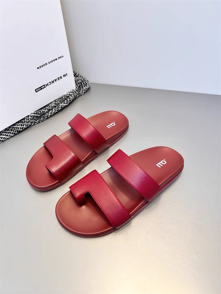 欧洲站女鞋2025平底一字拖鞋女外穿休闲套趾拖鞋C65