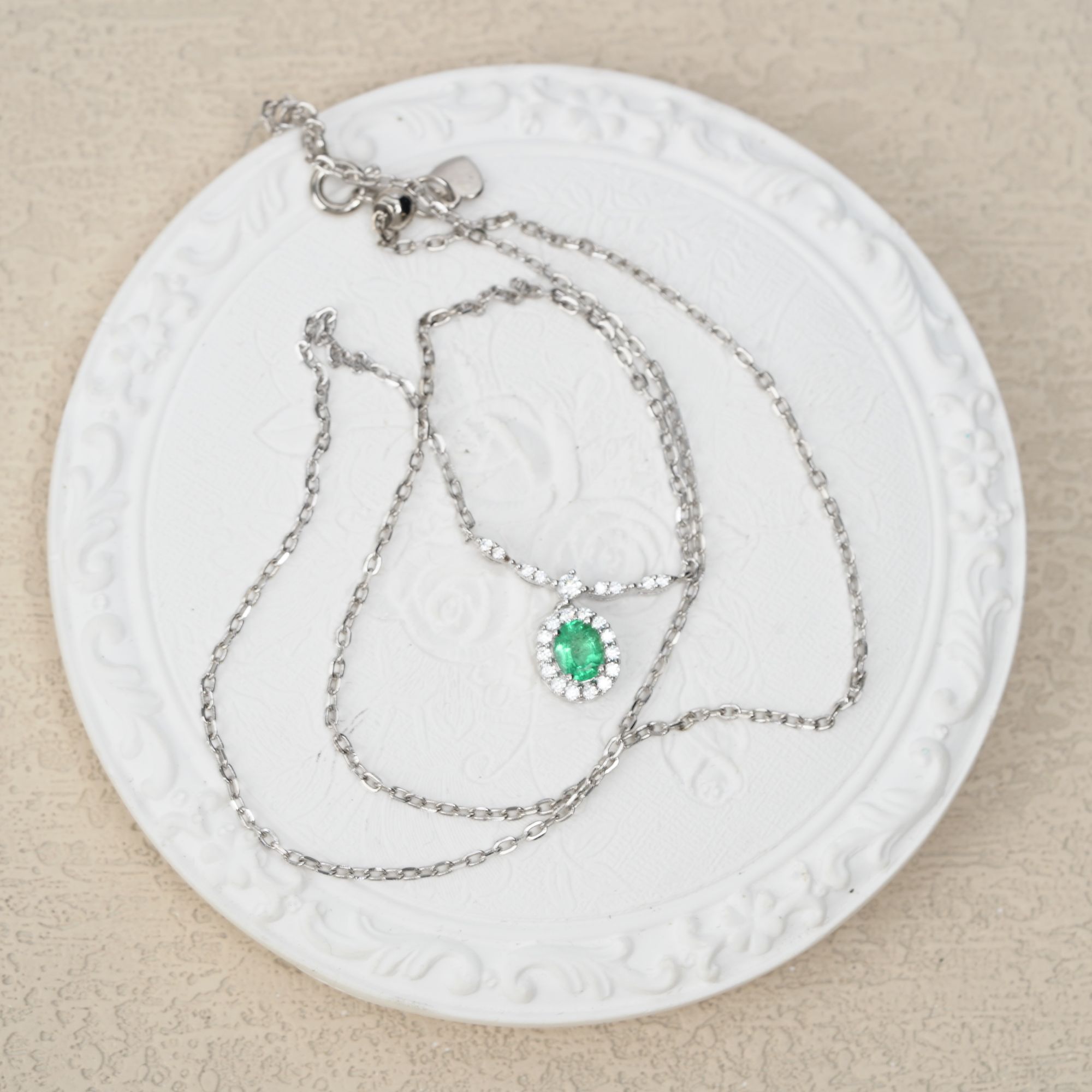 JSZMX0812-祖母绿项链（单颗：30分）