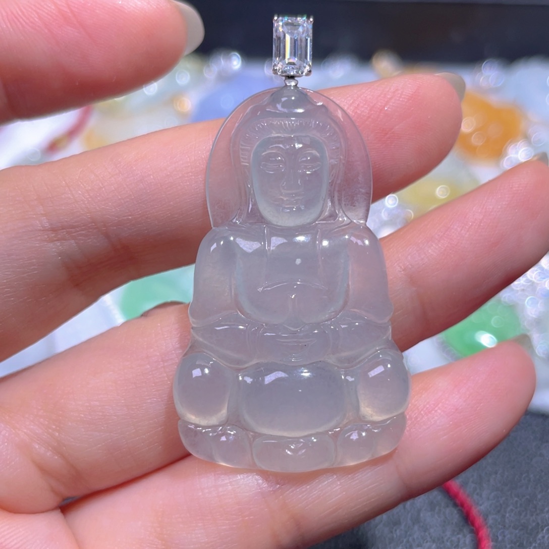 颈饰18K金镶嵌翡翠翡翠