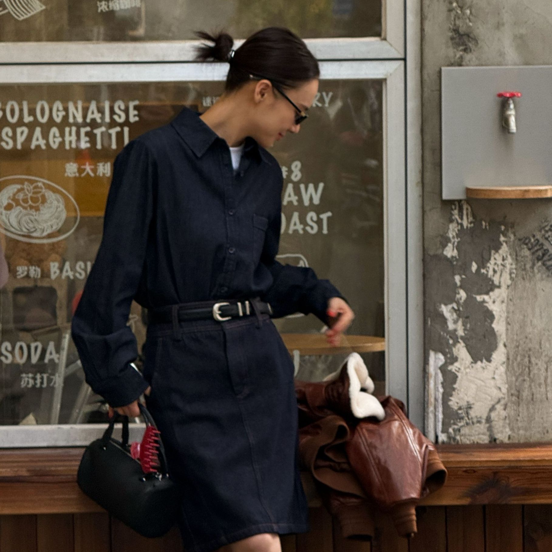 Zn“叠穿高手”经典牛仔衬衫衬衣长袖蓝色休闲百搭A825Z21369