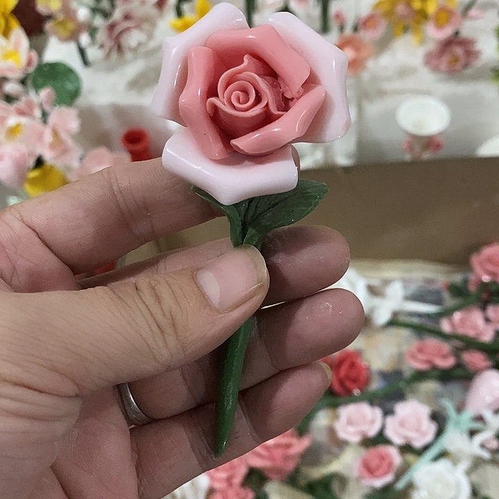 瓷片纯手工陶瓷花摆件瑕