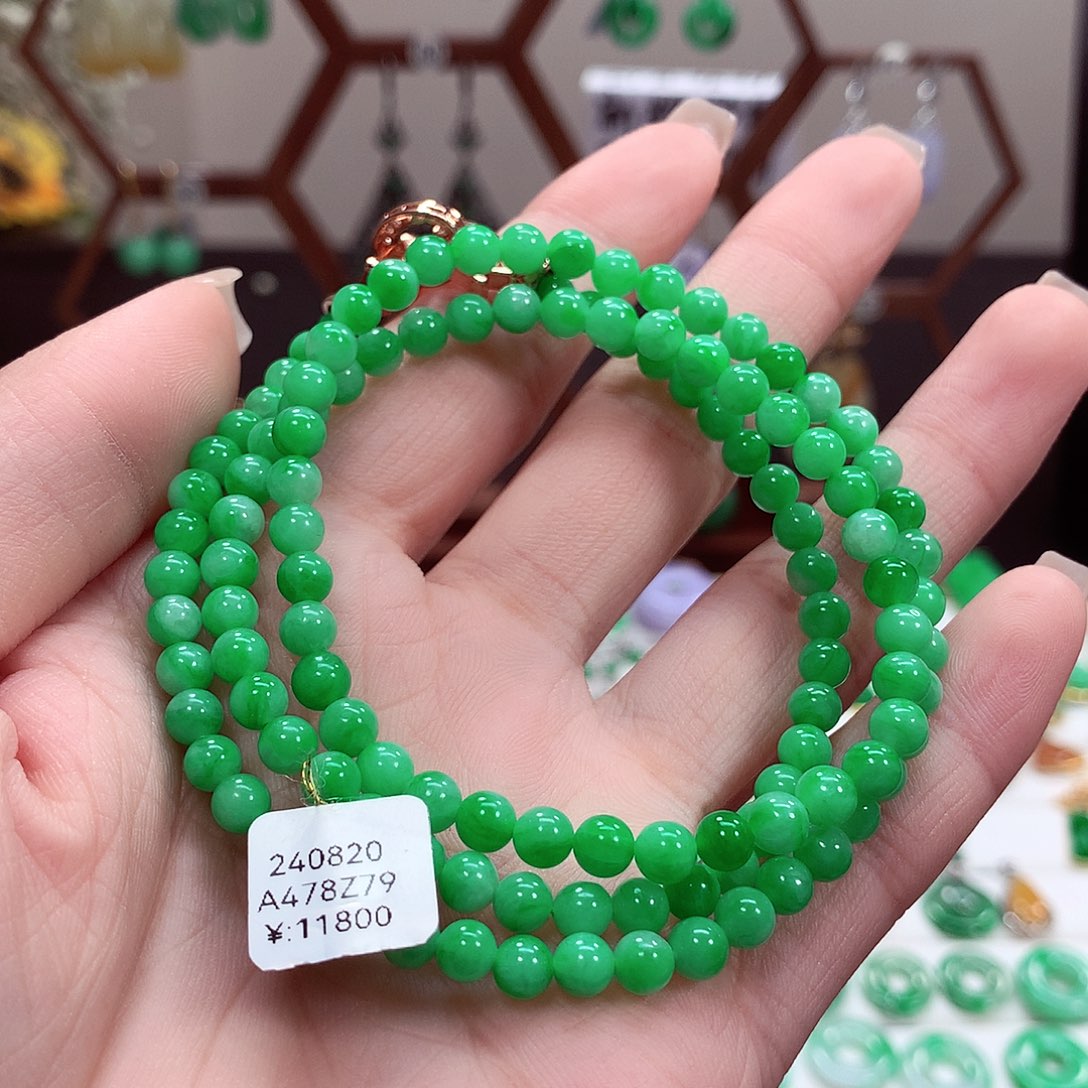 翡翠项链未镶嵌天然翡翠