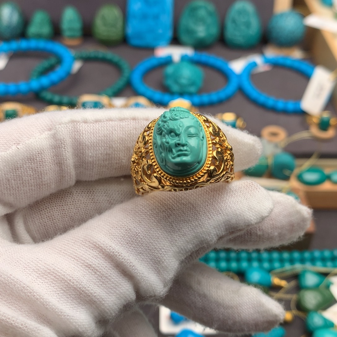 张***涛绿松石18K金镶嵌绿松石