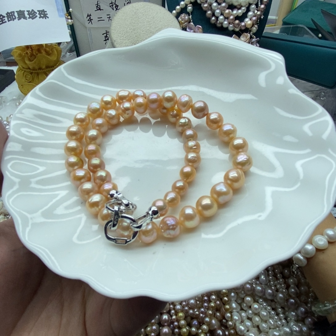 银S925镶嵌淡水珍珠天然淡水珍珠无人工干预20