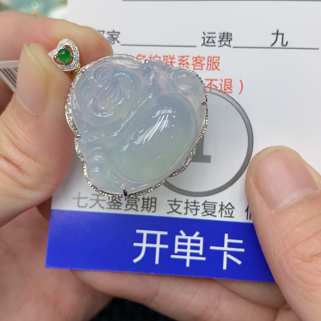 翡翠颈饰18K金镶嵌1234456677888