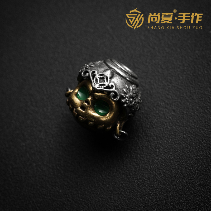 铜吊坠 绿眼带帽黄铜阿呆