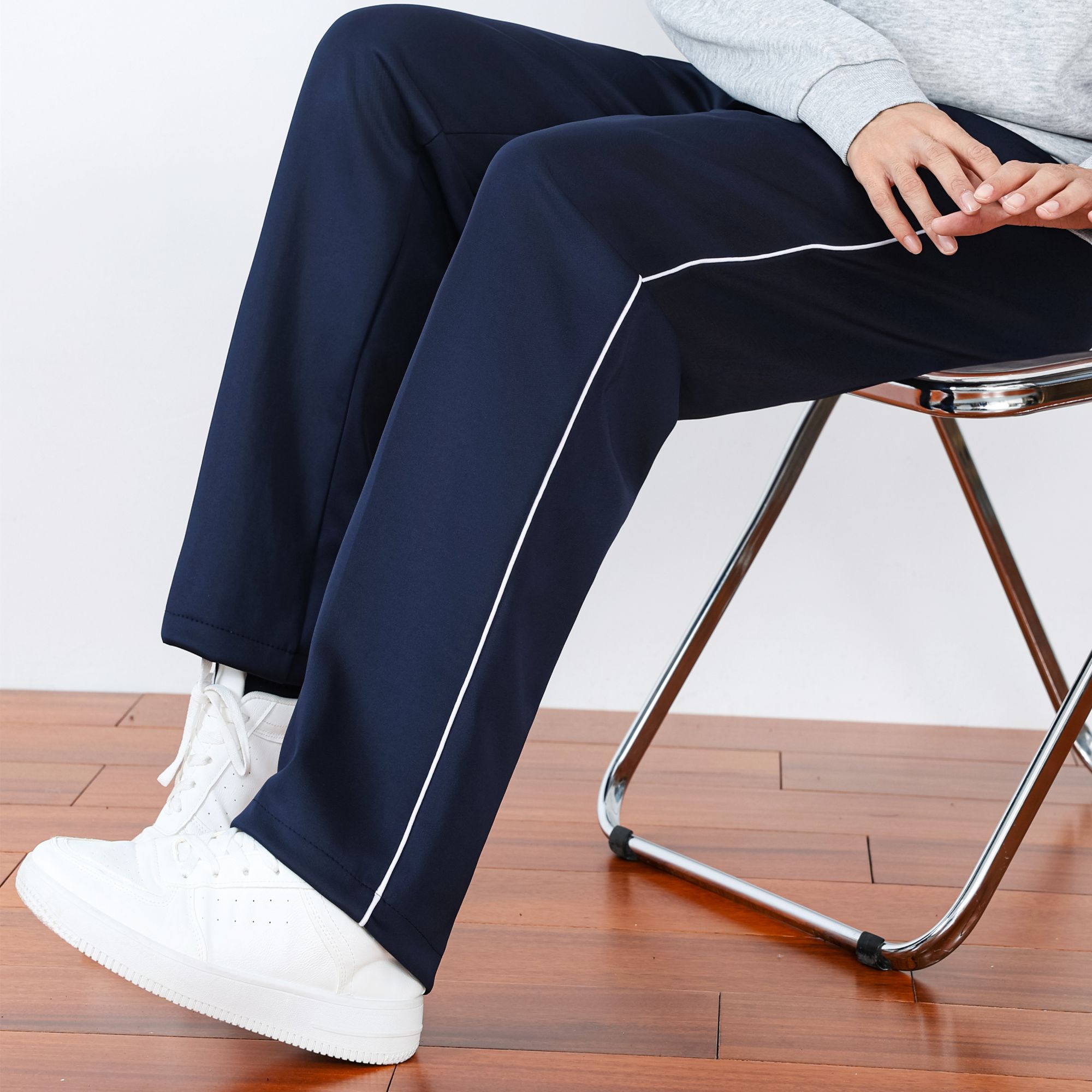 （春秋款）学校同款一道杠反光条白条学生细蓝条细红条校服裤子