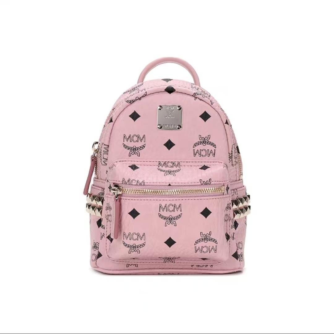 95新 MCM 双肩包超mini樱花粉/LZ00230