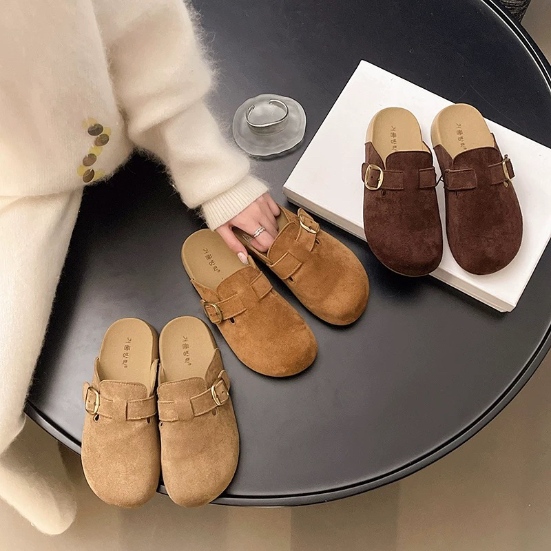 倩倩家休闲百搭防滑薄底带扣博肯鞋拖（359）