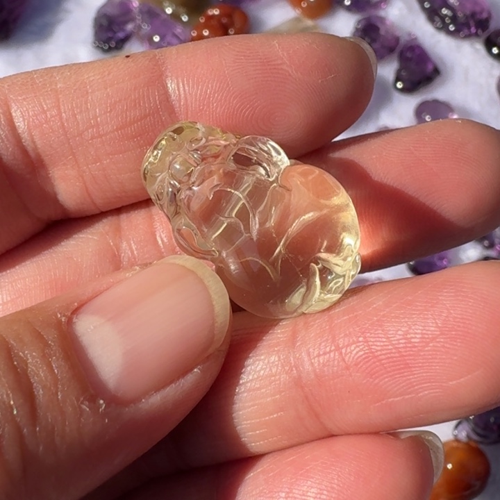 黄晶颈饰未镶嵌吊坠