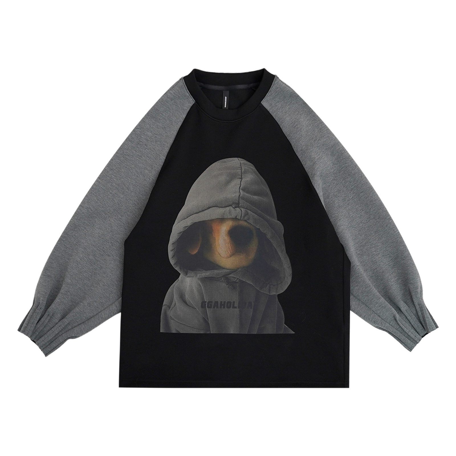 GGAHOLIDAY秋冬美式休闲复古潮流宽松长袖高街拼接卫衣-161029