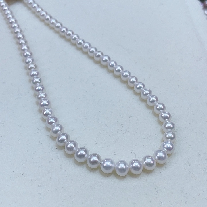 淡水珍珠5.5/6镜面冷白极强光无暇银S925镶嵌