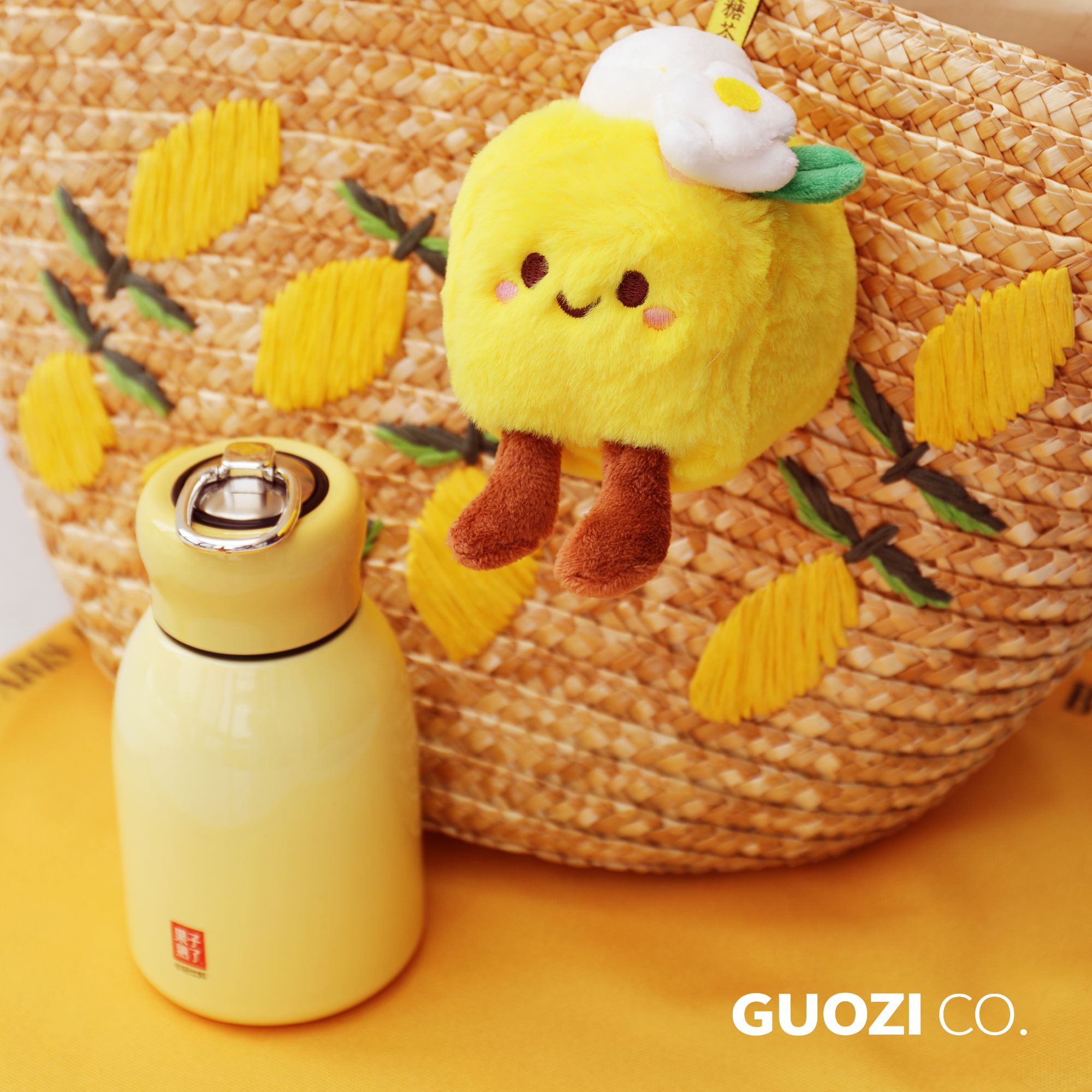 果子熟了小胖丁280ml随身杯SUS304内胆便携水杯小栀栀毛绒玩偶