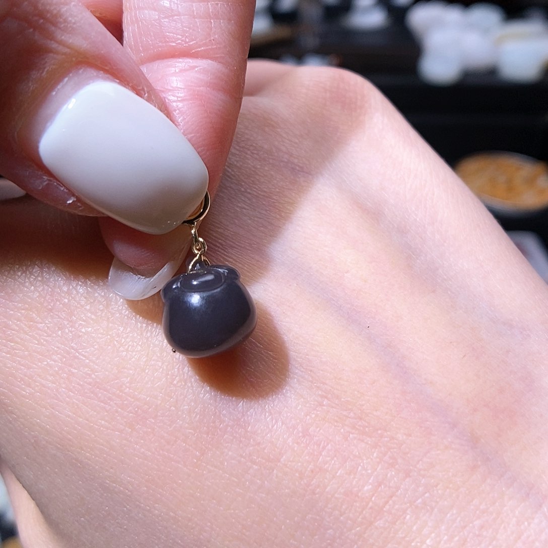 和田玉挂件18K金镶嵌宁**远