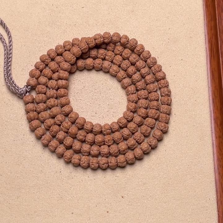 金刚菩提手串白***白金花梅朵定制收藏佛手108尺寸6