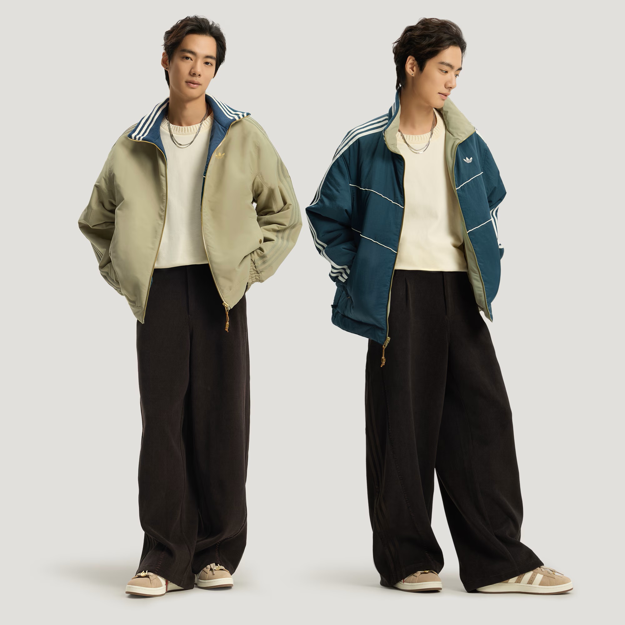Adidas三叶草JACKET PADDED 新年款保暖双面穿运动棉服 KT0640 Z