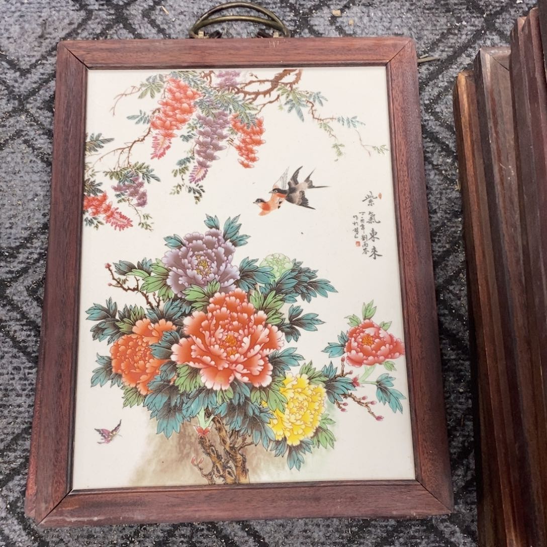 瓷片景德镇瓷板画柴窑烧制37*28