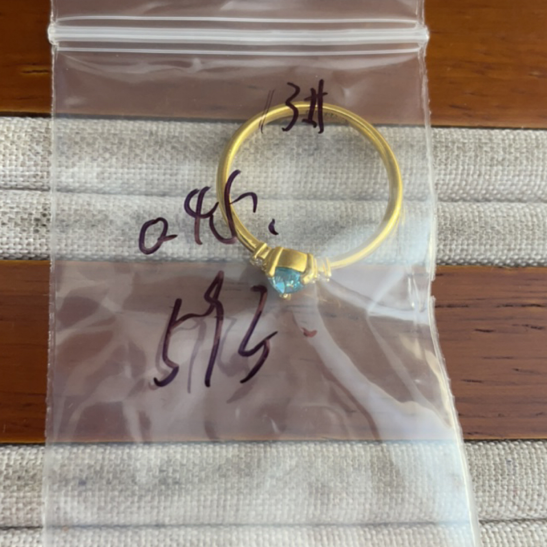 克重0.45 13号 海蓝心6D戒指 足金999