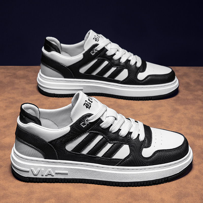 2025新款中帮板鞋男鞋春夏季潮牌空军休闲鞋子男士平板鞋高端潮鞋