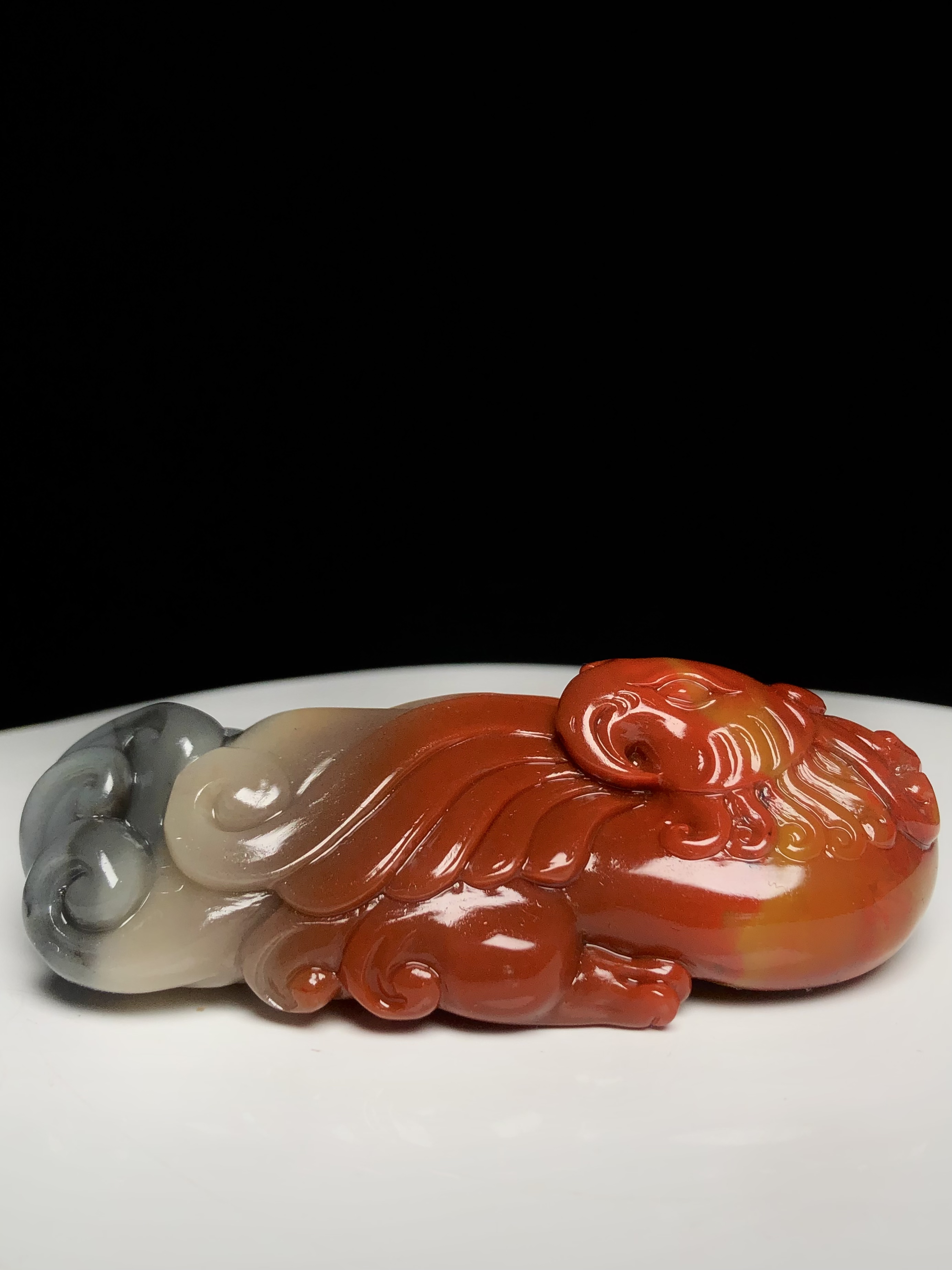 寿山石玄鸟朱雀手把件摆件