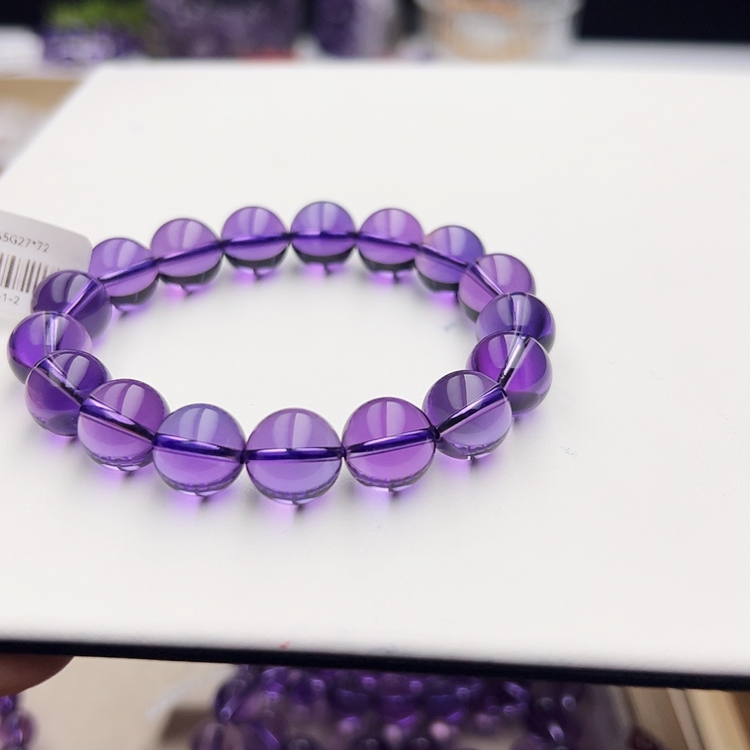 水晶手链未镶嵌黛***子紫水晶11.7mm37.37