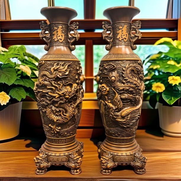 【龙凤花瓶】花瓶一对电视柜两边家居装饰开业乔迁实用礼品