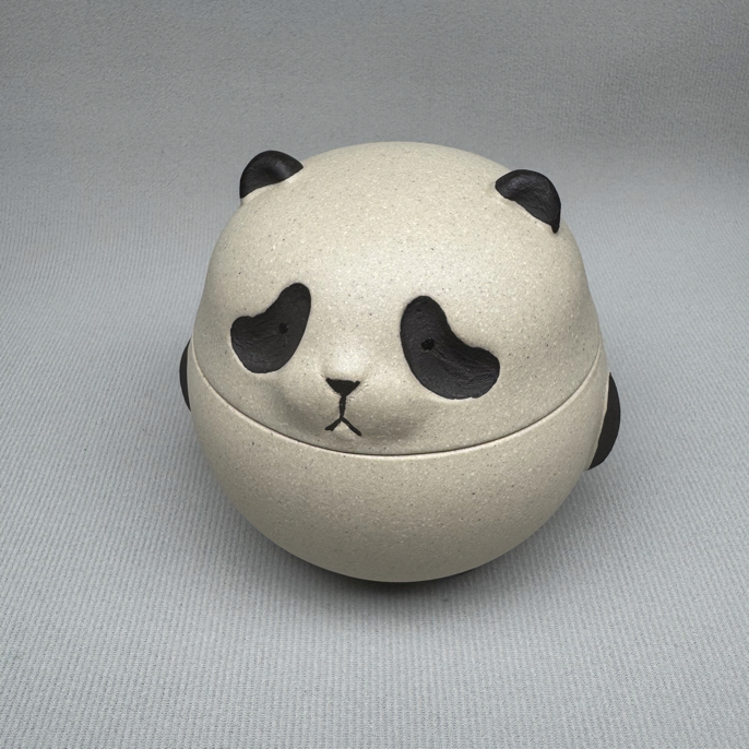 【龚卫壶艺】熊猫茶叶罐，白段，手工制作，容量230cc