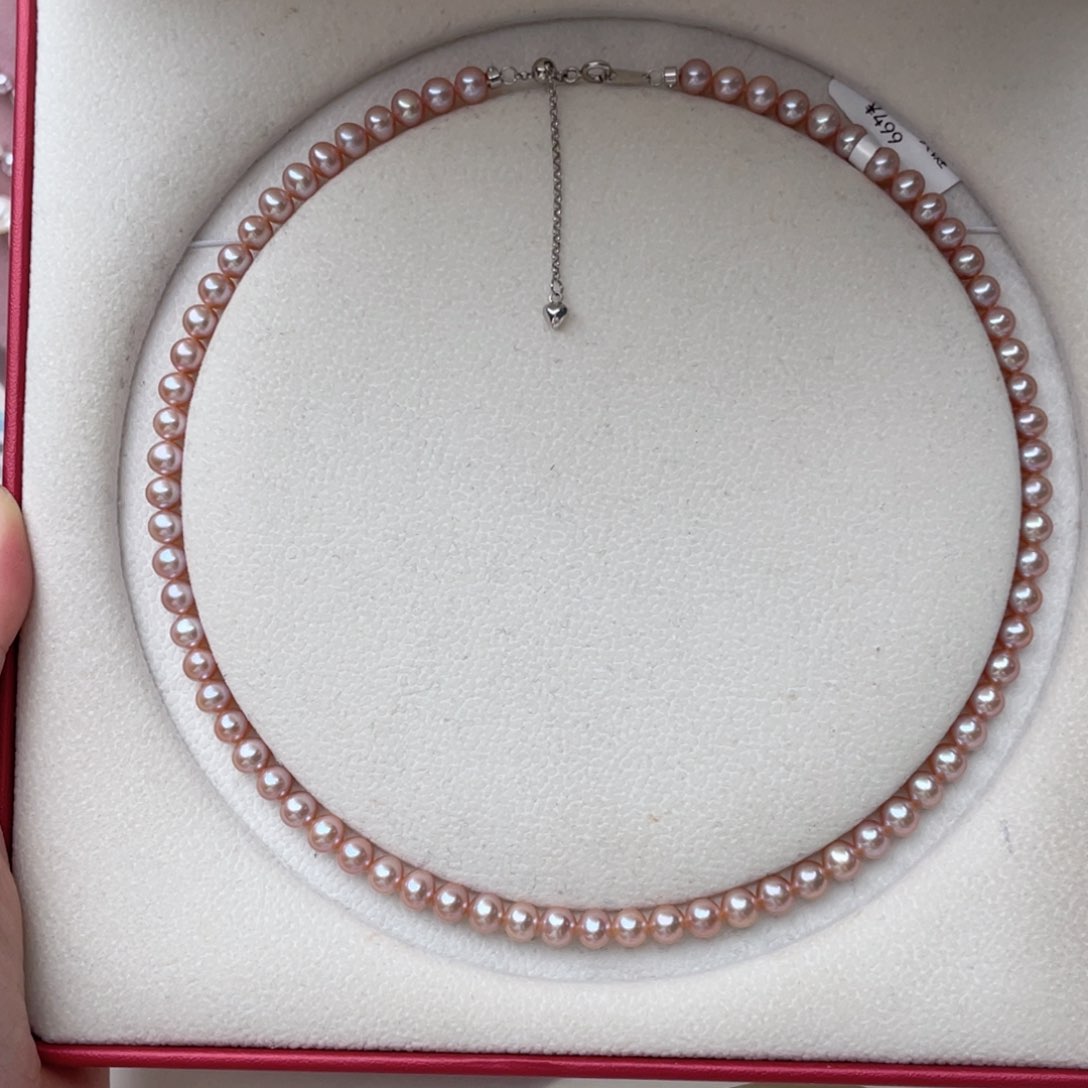 淡水珍珠银S925镶嵌颈饰6-7mm