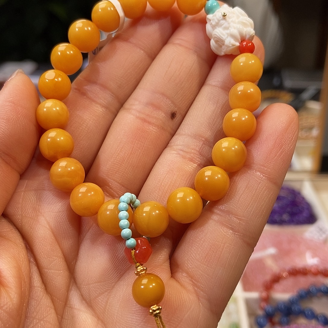 琥珀未镶嵌手链蜜蜡9