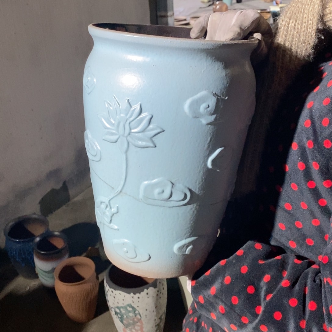 红陶口20高30瑕疵～