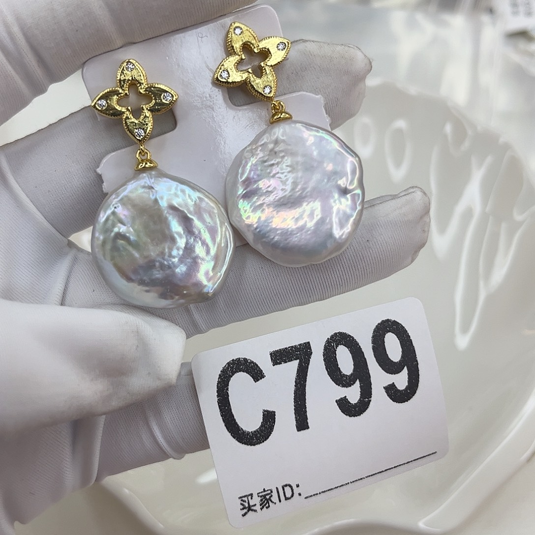 耳饰合金淡水珍珠