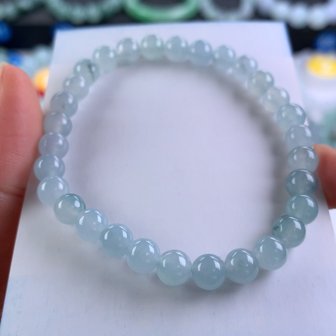 翡翠未镶嵌手链卡6.3