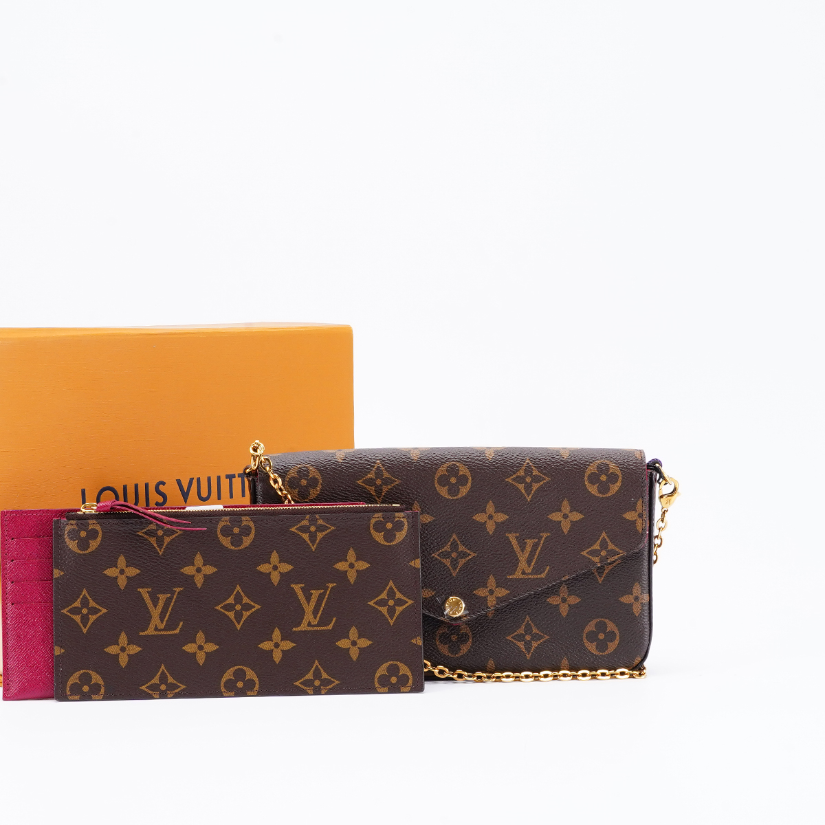 99新 LouisVuitton/路易威登 【诗诗】芯片款三合一链条包/98