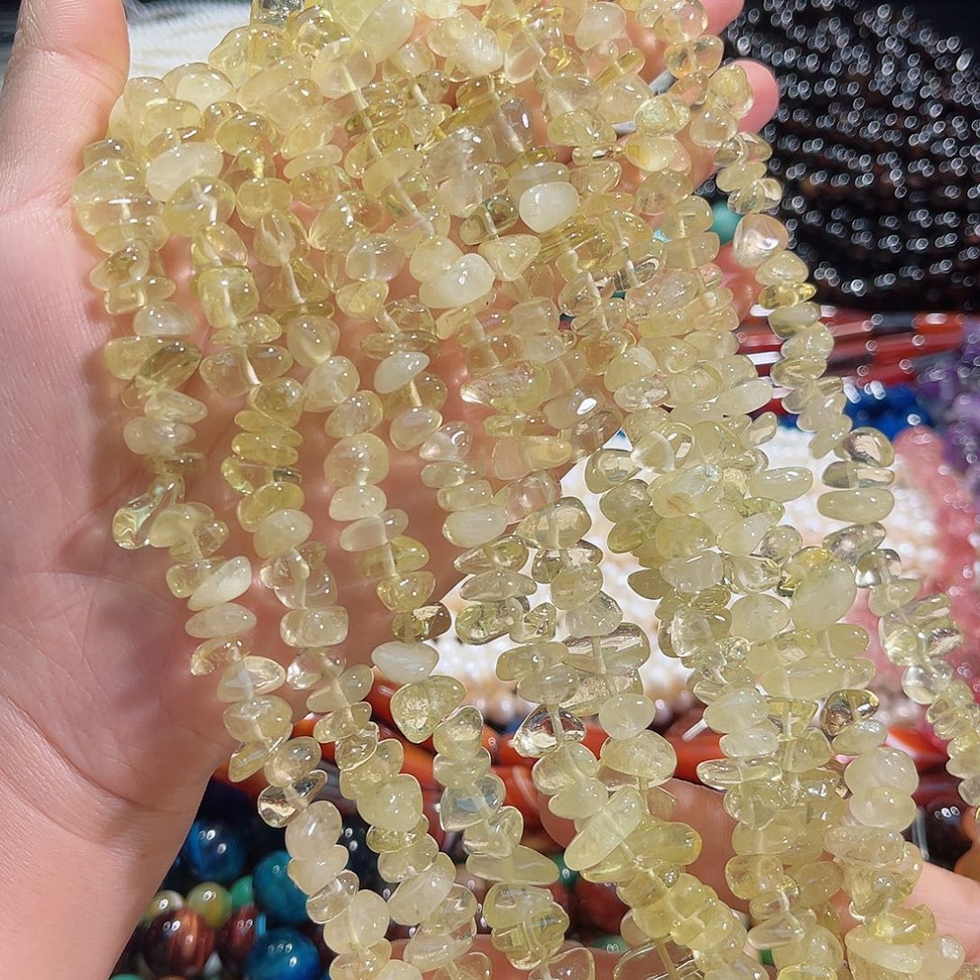 玛瑙/玉髓未镶嵌珠宝半成品柠檬水晶绕手4圈