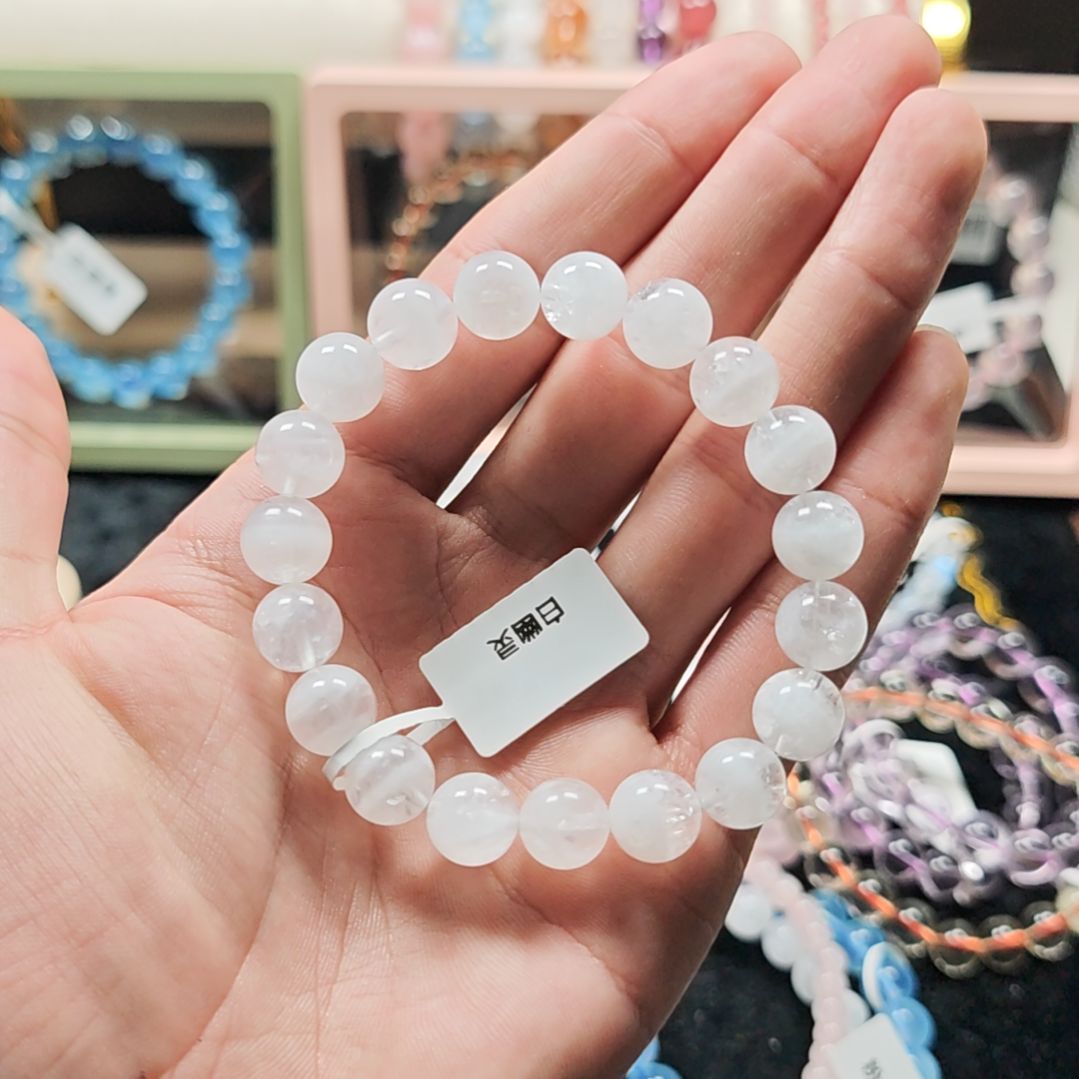 石英石非金属天然白幽灵水晶10.6mm