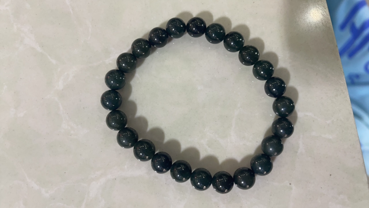 青玉切末蓝调手串