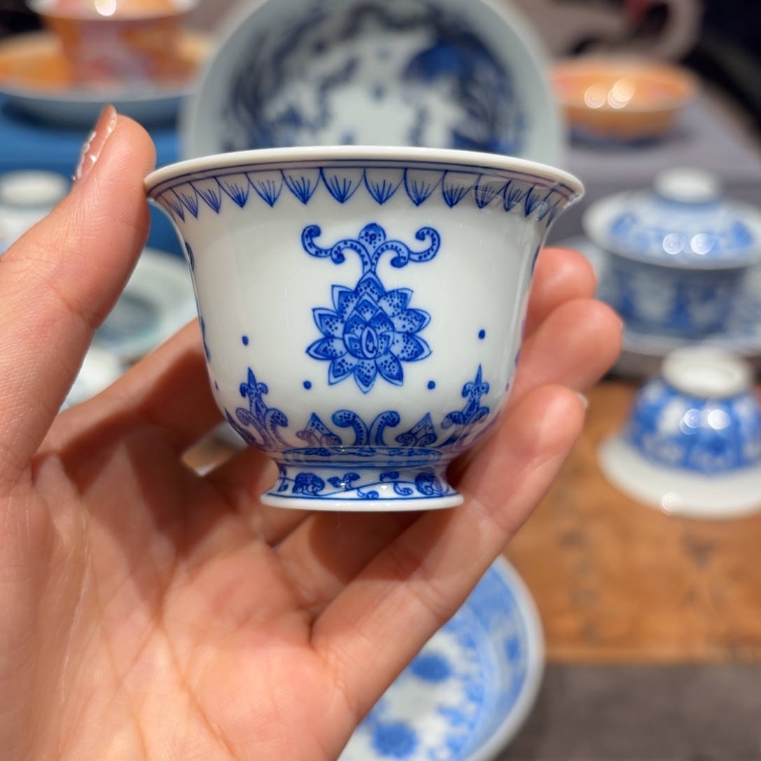 瓷片手工手绘陶瓷茶具