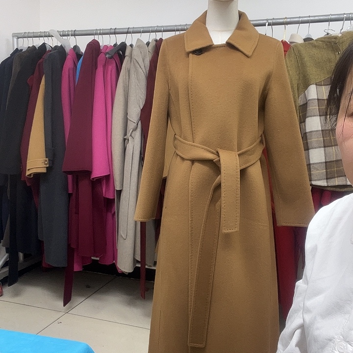 美丽诺羊毛外贸出口大衣加长