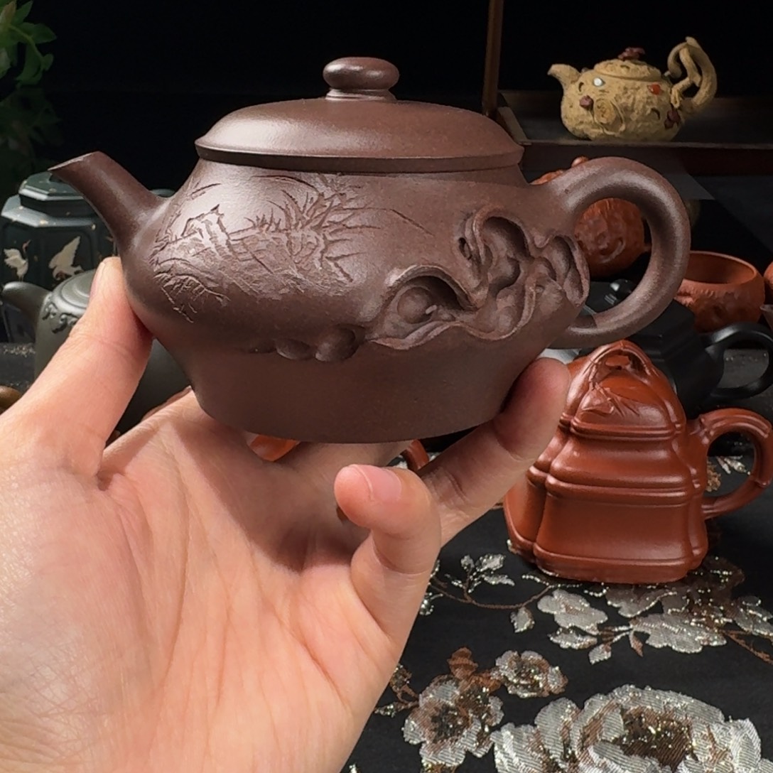 乘***浪紫砂茶壶明炉200cc……紫泥