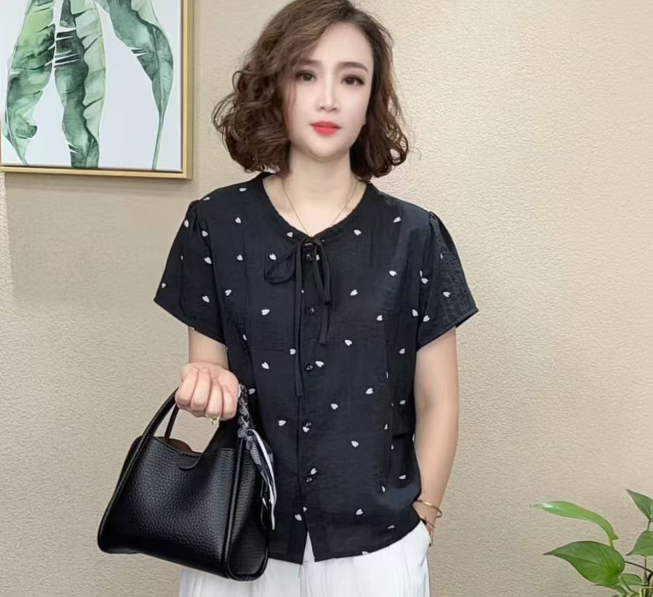  2025夏季洋气百搭减龄显瘦女气质短袖上档次T恤#5686710