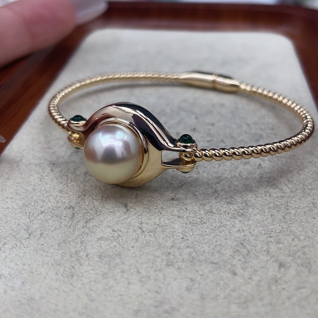 银S925镶嵌海水珍珠手绳