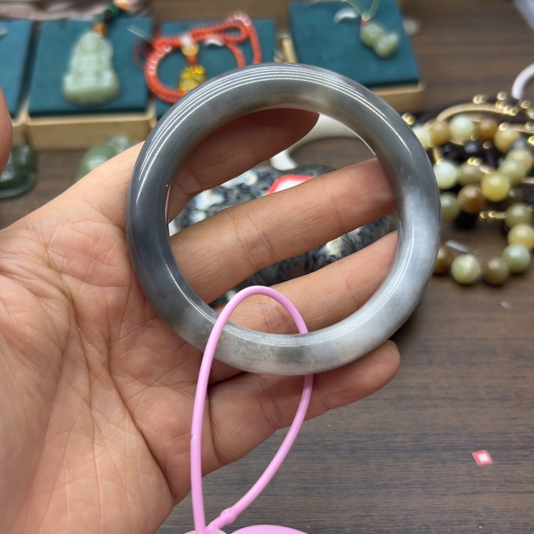 和田玉未镶嵌手镯58圈围085