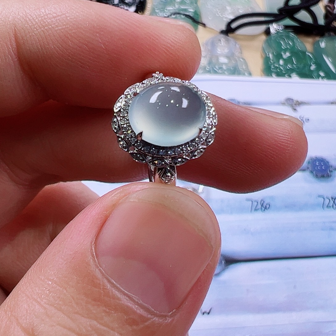 翡翠未镶嵌戒指天然缅甸翡翠A货