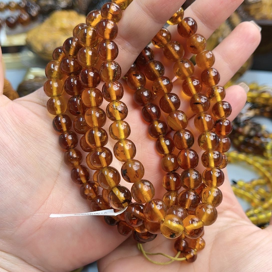 琥珀手链未镶嵌9m缅甸琥珀血珀108