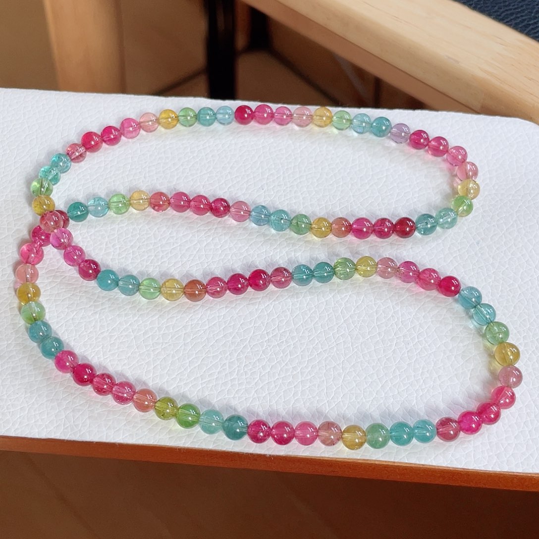 碧玺未镶嵌手链5.8mm左右