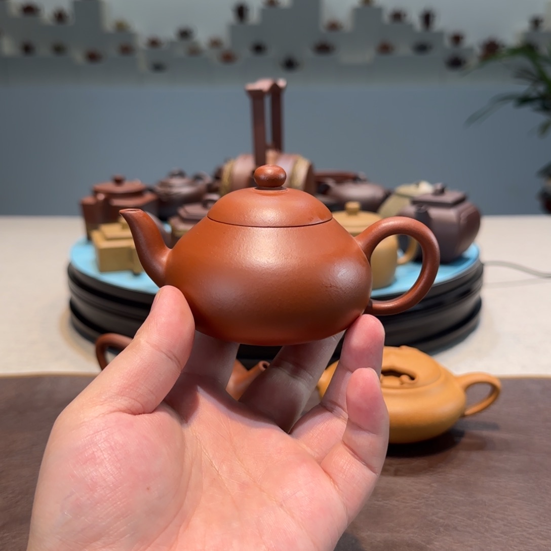 茶壶紫砂蔡*亮红皮龙梨形壶