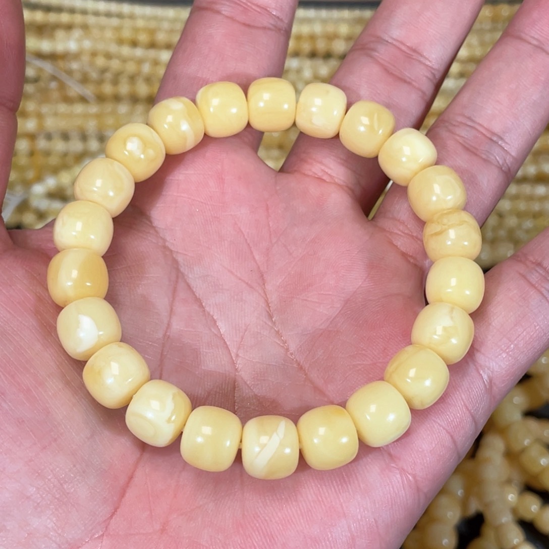 蜜蜡裸石未镶嵌蜜蜡手串10.3mm