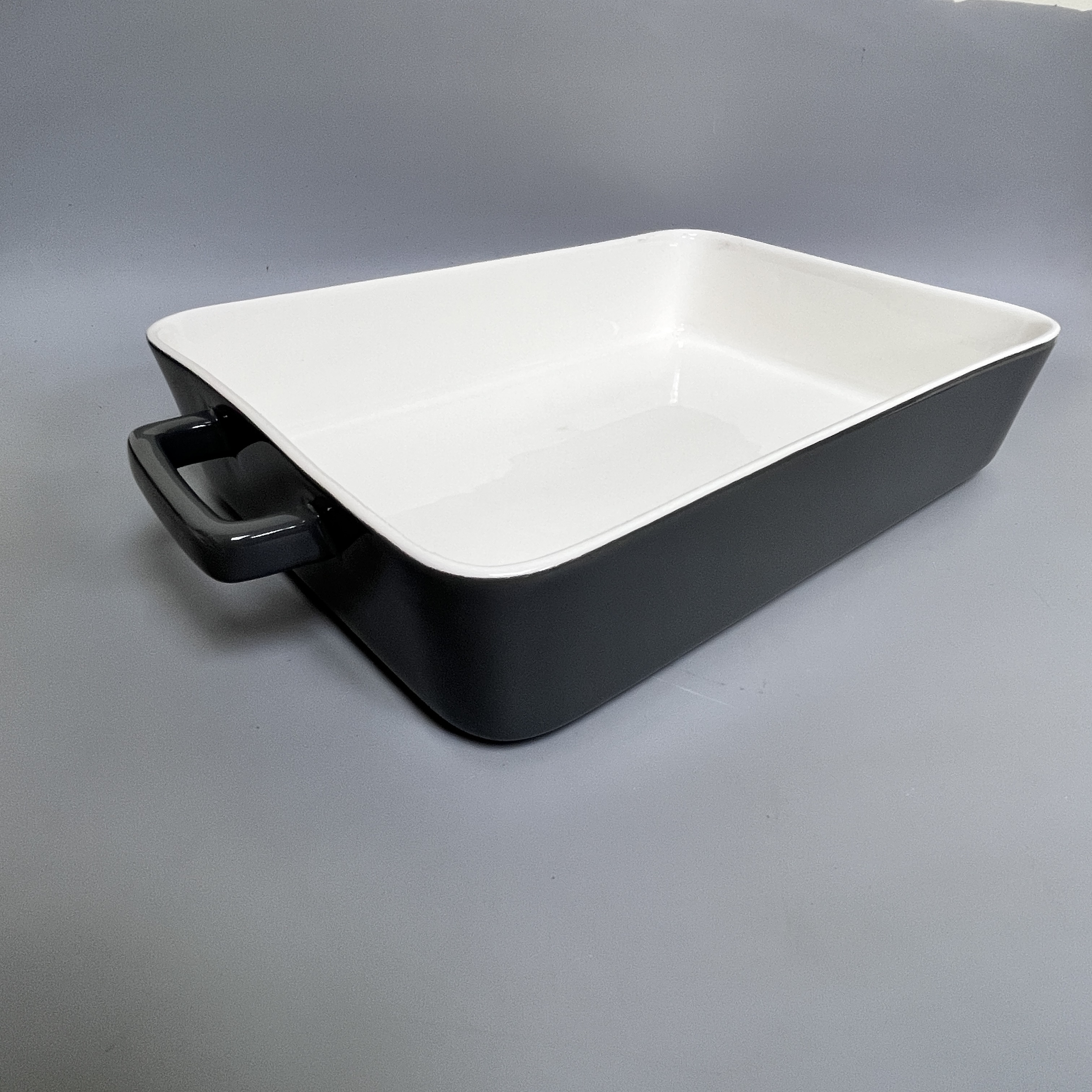 1163长方形双耳陶瓷烤盘可用于微波炉烤箱适的菜盘餐具微瑕
