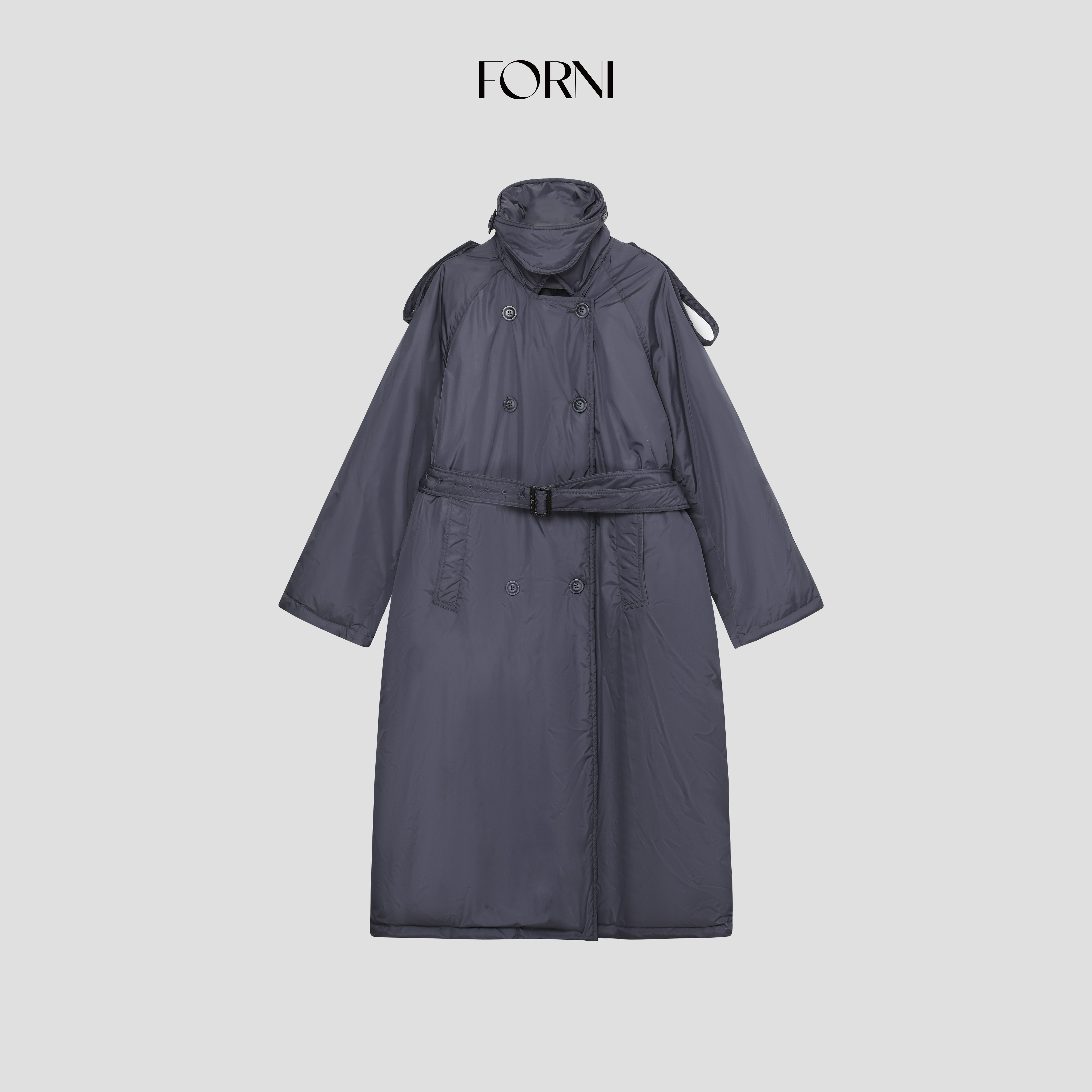 FORNI 行走的冬日暖炉 超大件裹感风衣羽绒衣